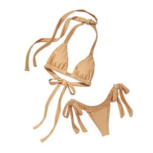 iNAMORATA Brulee Brule gold shimmer Bikini cheeky thong em rata pq coelho vix uo
